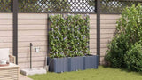 Garden Planter 3 pcs Grey 120 x 40 x 142 cm Plastic 42002876