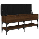 Shoe Bench Brown Oak 102x32x45 cm Engineered Wood 835181