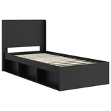 Bed Frame with Storage and Headboard Black 90 x 200 cm 3413894