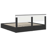 Storage Bed with Headboard Black 200 x 200 cm Engineered Wood 3410764
