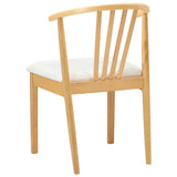 Dining Chair 2 pcs Natural and White Solid Rubberwood 42020401
