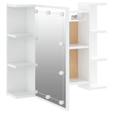 Mirror Cabinet with LED High Gloss White 70x16.5x60 cm 808879
