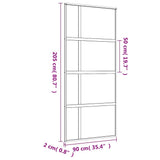 Sliding Door Gold 90x205 cm Frosted ESG Glass and Aluminium 155194
