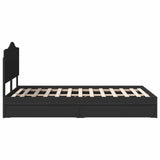 Storage Bed with Headboard Black 135 x 190 cm Engineered Wood 3413514