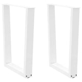 ZNTS Dining Table Legs V-Shape 2 pcs White 70x cm Steel 4012645