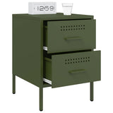 Bedside Cabinets 2 pcs Olive Green 36x39x50.5 cm Steel 842931