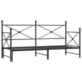 Daybed with Trundle without Mattress Black 75x190 cm Steel 4104672