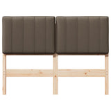 Upholstered Headboard Brown and Taupe 120 cm Solid Pine Wood 880191