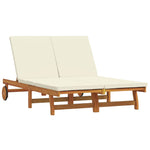 Sun Lounger Reclining Brown 125 x 200 x 84cm Solid Acacia wood 3325188