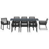 Garden Dining Set 9 pcs Black Poly Rattan 3378829