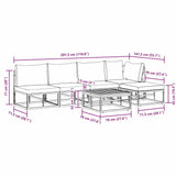 Garden Sofa Set with Cushion 6 pcs Black Aluminium 3378859