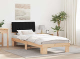 Bed Frame with Upholstered Headboard Black 80 x 200 cm 877521