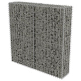 ZNTS Gabion Wall with Covers Galvanised Steel 100x20x100 cm 143578