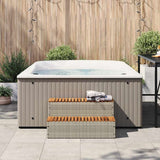 Hot Tub Step Light Grey 100x50x50,5 cm Poly Rattan and Solid Acacia 4103947