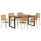 Garden Dining Set 7 pcs Beige Solid Acacia Wood 3365465