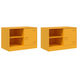 TV Cabinets 2 pcs Mustard Yellow 67x39x44 cm Steel 841698