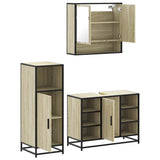 3 Piece Bathroom Furniture Set Sonoma Oak Engineered Wood 3301001