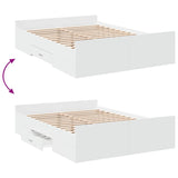 Bed Frame with Drawers without Mattress White 120x190 cm Small Double 3280321