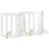 Folding Pet Fence 4 pcs High Gloss White 201 x 38 x 70 cm 8005962