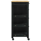 Kitchen Trolley MONZA Black 84 x 40 x 88.5 cm Solid Pine Wood 42027042