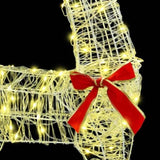 Reindeer Pull Sleigh Warm white 70 x 26 x 130 cm Acrylic 42019075