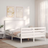 Bed Frame without Mattress White 120x200 cm Solid Wood 3195217