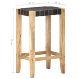 Bar Stools 2 pcs Black Real Leather 75 cm 321835