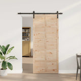 Sliding Door Natural 80 x 208 cm Solid Pine Wood 3445664