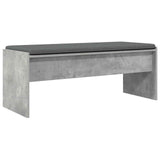 Hall Bench with Cushion Concrete Grey 103 x 38 x 40 cm 891563