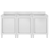 Commercial Kitchen Sink Cabinets 3 pcs Stainless Steel 3058274