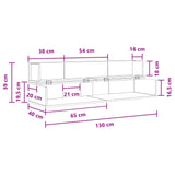 Studio Desk Artisan Oak 130 x 40 x 19.5 cm Engineered Wood 8006683