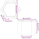 ZNTS Garden Planter Olive Green Hexagon 69x60x45 cm Steel 851125