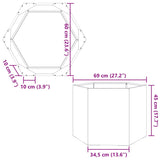 ZNTS Garden Planter Olive Green Hexagon 69x60x45 cm Steel 851125