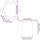 Garden Planter Black Hexagon 69x60x45 cm Steel 851122