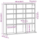 CD Cabinet Black Oak 100x23x89.5 cm Engineered Wood 862481