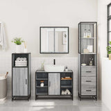 3 Piece Bathroom Furniture Set Grey Sonoma Engineered Wood 3301153
