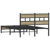 Metal Bed Frame without Mattress Sonoma Oak 120x190 cm Small Double 4017269