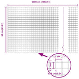 Welded Wire Fence Grey 0.6 x 50 m Steel 42005244