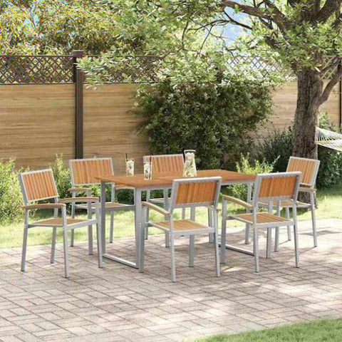 Garden Dining Set 7 pcs Grey and brown 3284352