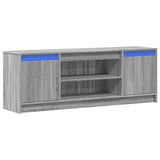TV Cabinet with LED Grey Sonoma 139.5x34x50 cm Engineered Wood 852199