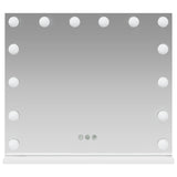 LED Vanity Mirror White 50 x 10 x 44 cm Glass and Steel 42020526