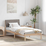 Bed frame Brown and taupe 75 x 190 cm Solid pine wood 878722