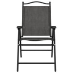 Folding Garden Chairs 4 pcs Melange Grey Steel and Textilene 3157287