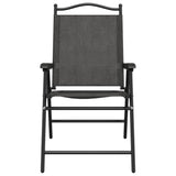 Folding Garden Chairs 4 pcs Melange Grey Steel and Textilene 3157287