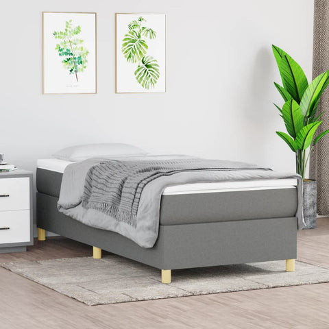 ZNTS Bed Frame without Mattress Dark Grey Single Fabric 3121206