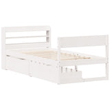 Bed Frame without Mattress White 90x190 cm Single Solid Wood Pine 3307144