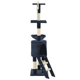 Cat Tree with Sisal Scratching Posts 138 cm Dark Blue 170582