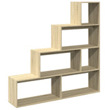 Room Divider Bookcase 4-Tier Sonoma Oak 143.5x29x143.5 cm Engineered Wood 857996