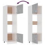 Microwave Cabinet Lyon Grey Sonoma 60x57x207 cm Engineered Wood 3334021
