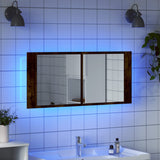 LED Bathroom Mirror Cabinet Smoked Oak 100x12x45 cm 834959
